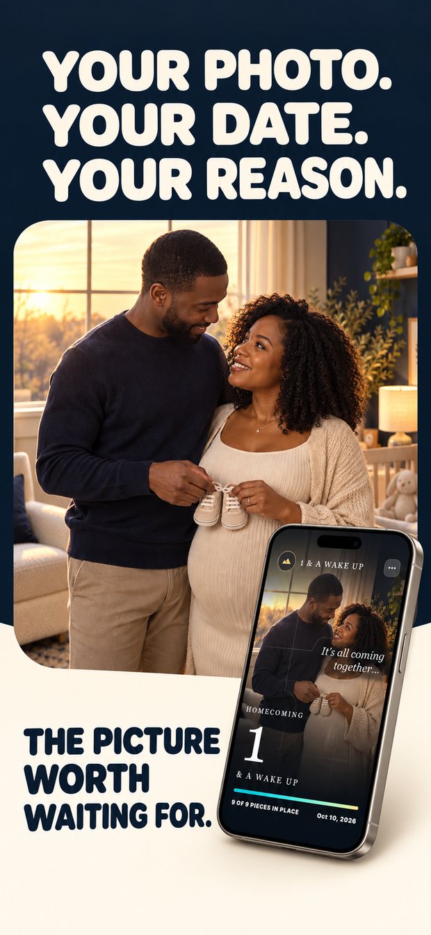 Your photo, your date, your reason: an expecting couple's photo fully revealed